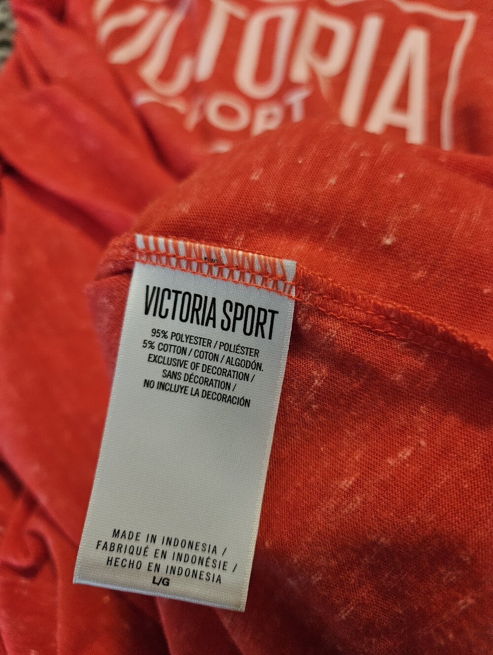 Victoria's Secret 'Victoria Sport' Women's Marl Red/Orange Tank Top, Size Large - Picture 8 of 11